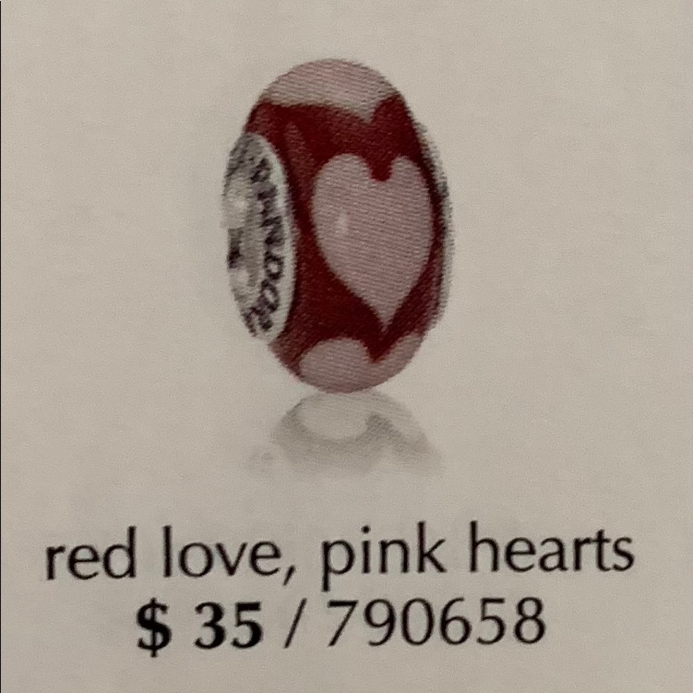 Pandora Red Love Pink Hearts charm